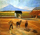 Diego Rivera Canvas Paintings - The Threshing Floor